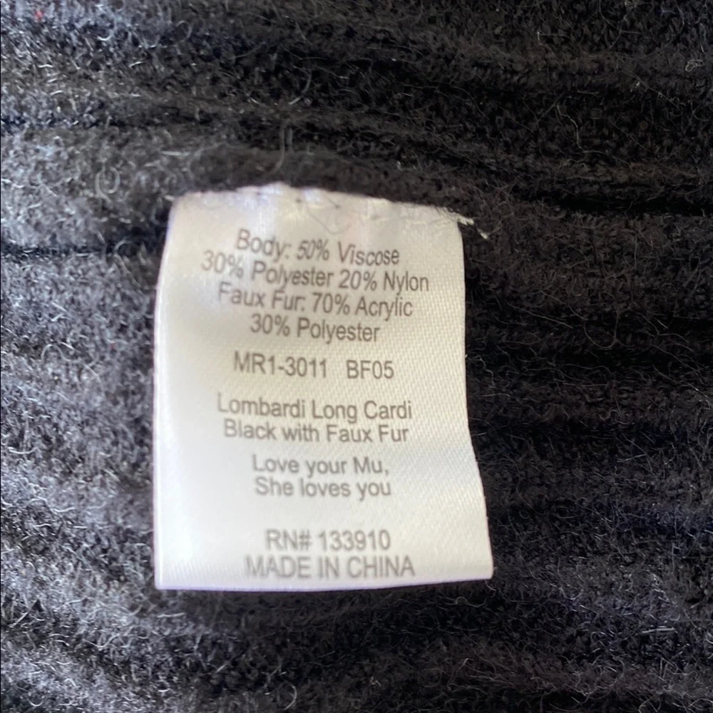 Brand new Show Me Your MuMu Black Cardigan with Faux Fur Collar Size Large - Picture 8 of 10